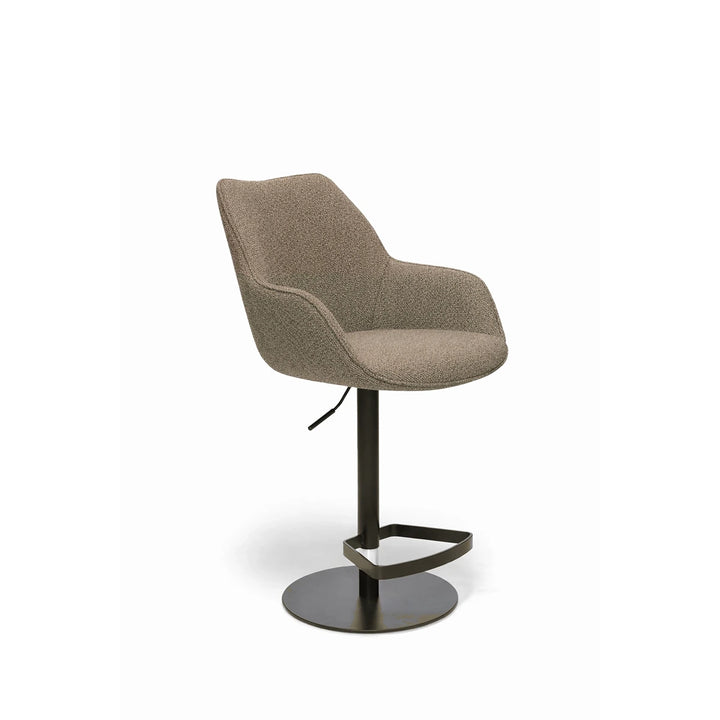 Kiq Taupe Monza Adjustable Armchair Barstool - Anodic Brown