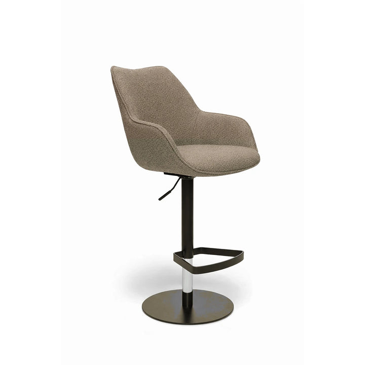 Kiq Taupe Monza Adjustable Armchair Barstool - Anodic Brown