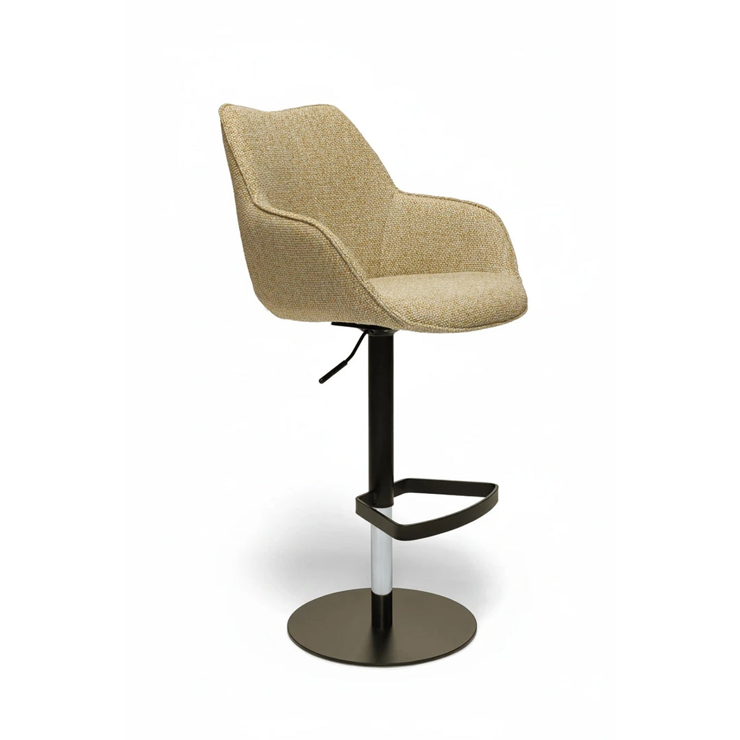 Kiq Mustard Monza Melange Adjustable Armchair Barstool - Anodic Brown