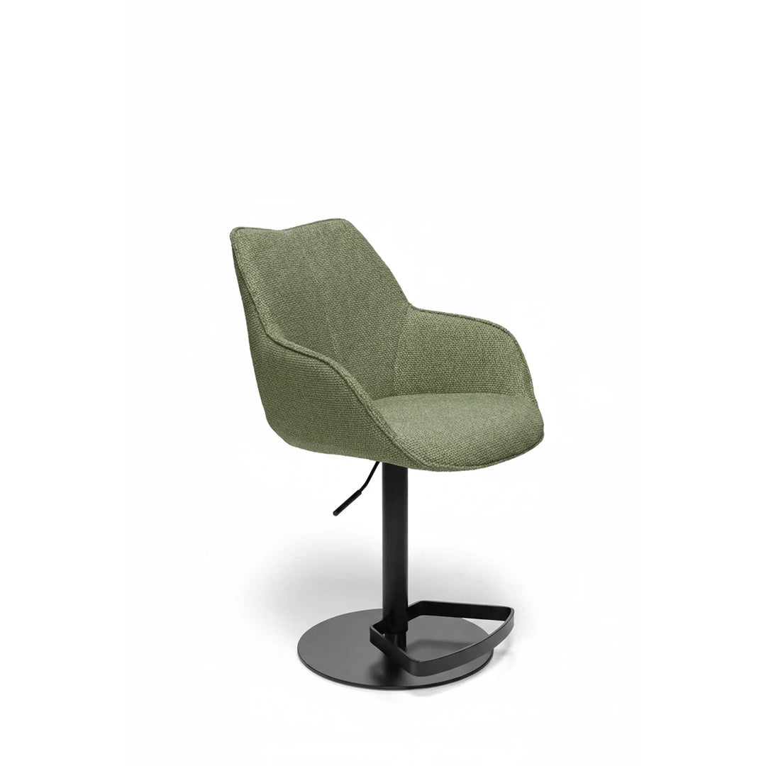 Kiq Green Monza Melange Adjustable Armchair Barstool - Black