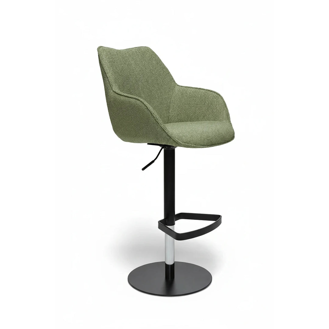 Kiq Green Monza Melange Adjustable Armchair Barstool - Black