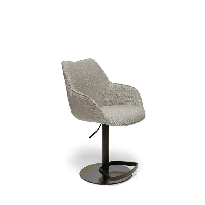 Kiq Beige Monza Melange Adjustable Armchair Barstool - Anodic Brown