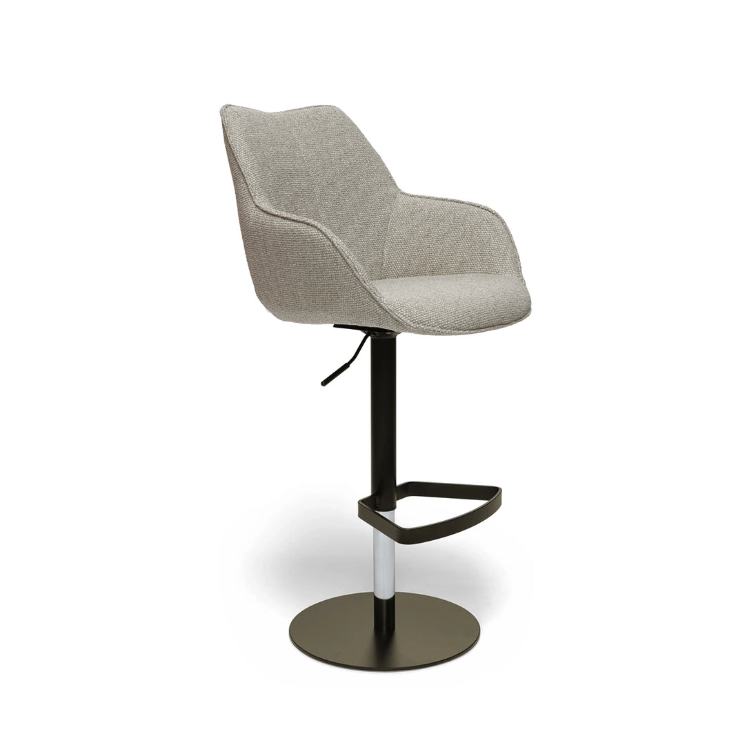 Kiq Beige Monza Melange Adjustable Armchair Barstool - Anodic Brown