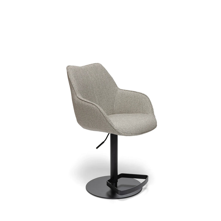 Kiq Beige Monza Melange Adjustable Armchair Barstool - Black