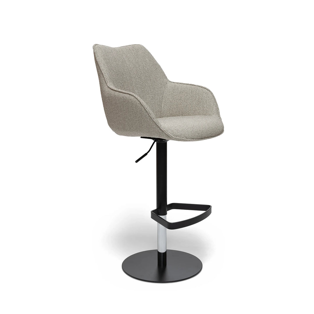 Kiq Beige Monza Melange Adjustable Armchair Barstool - Black