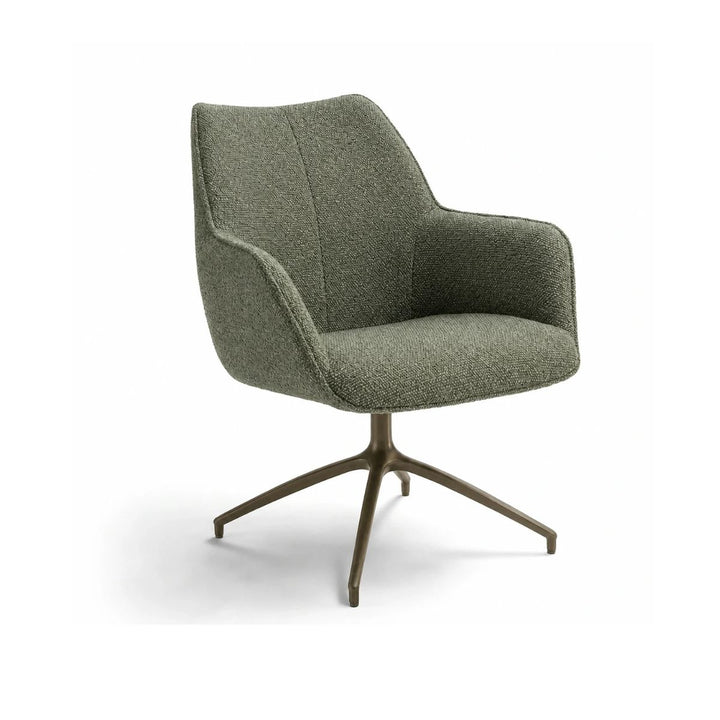Kiq Green Monza Melange Swivel Accent Chair - Anodic Brown