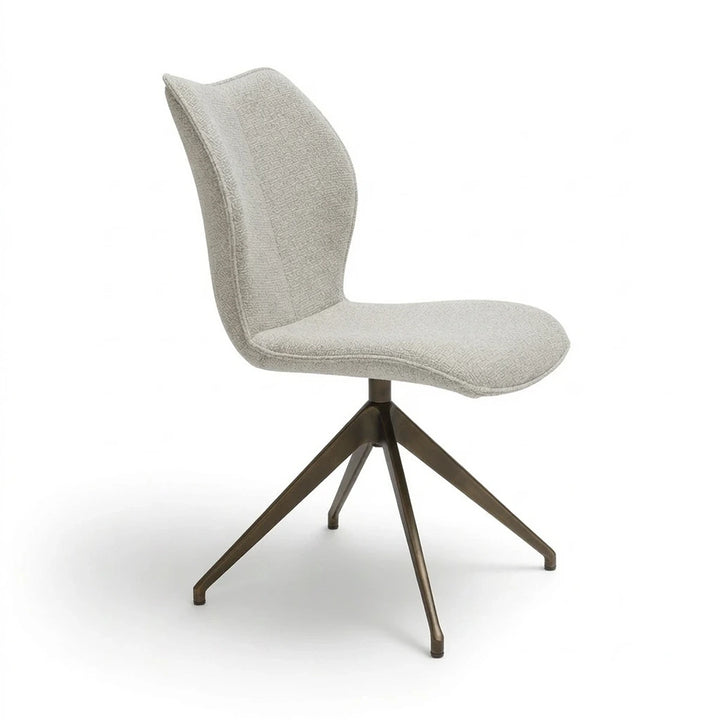 Kiq Beige Monza Melange Swivel Dining Chair - Anodic Brown