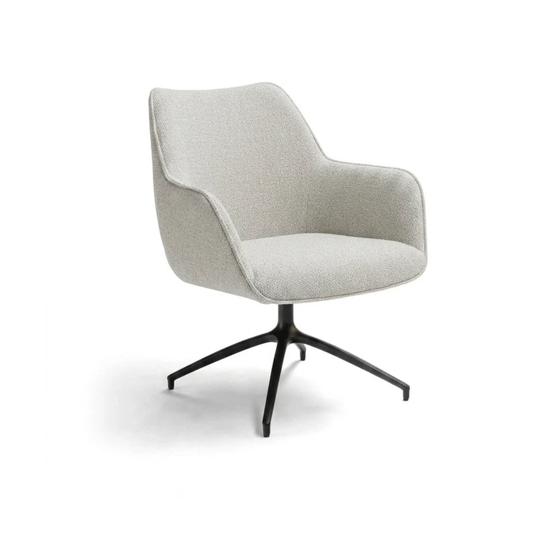 Kiq Cream Monza Swivel Accent Chair - Black