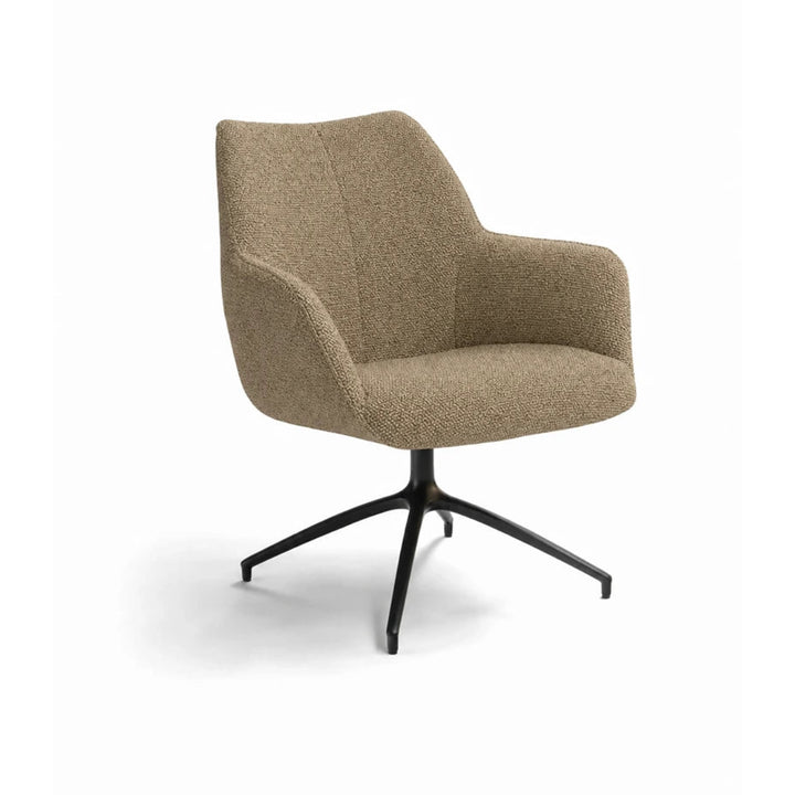 Kiq Taupe Monza Swivel Accent Chair - Black