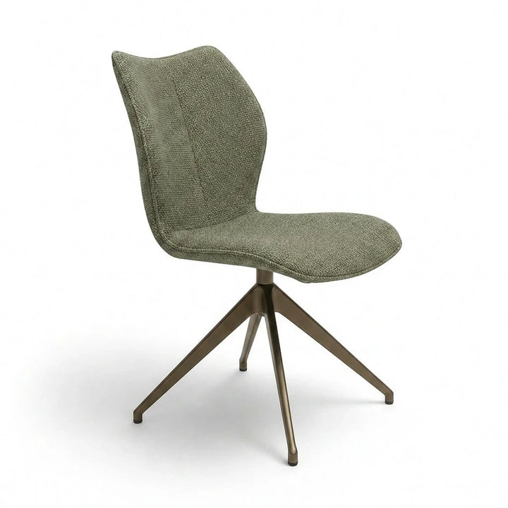 Kiq Green Monza Melange Swivel Dining Chair - Anodic Brown