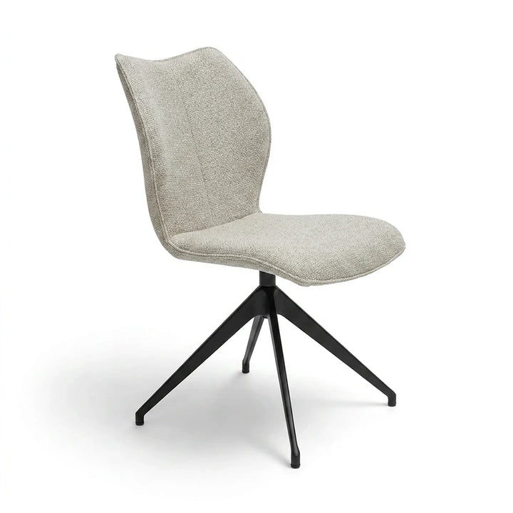 Kiq Beige Monza Melange Swivel Dining Chair - Black
