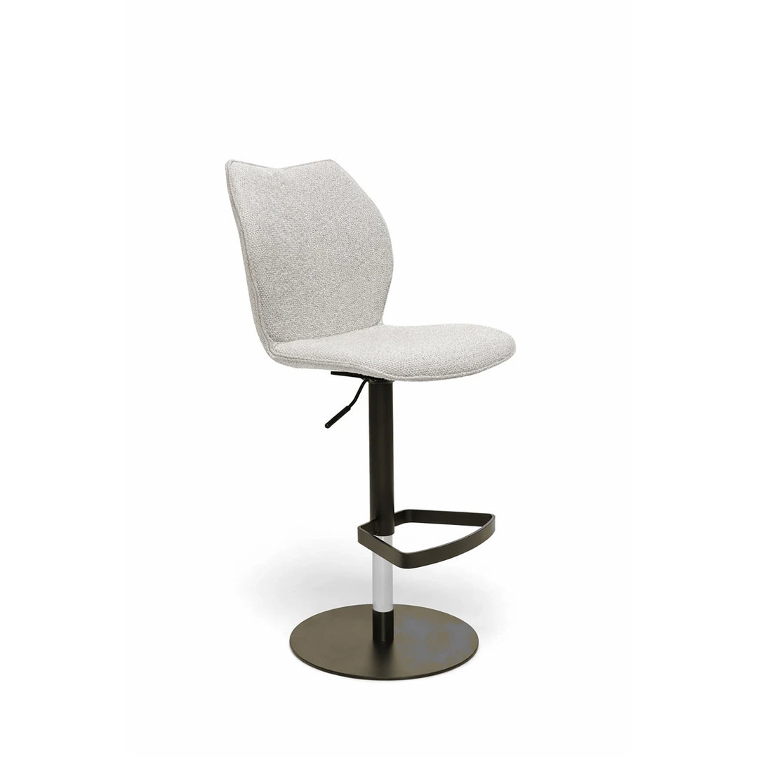 Kiq Cream Monza Adjustable Barstool - Anodic Brown
