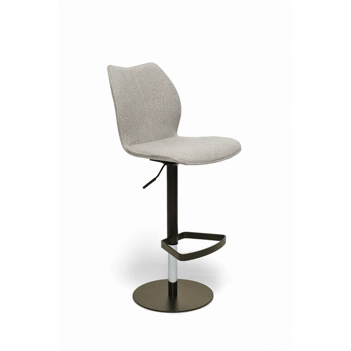 Kiq Beige Monza Adjustable Barstool - Anodic Brown