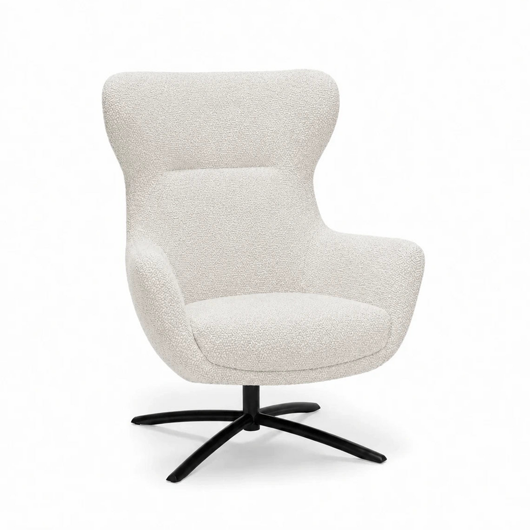 Layla Cream Monza Swivel Accent Chair - Black