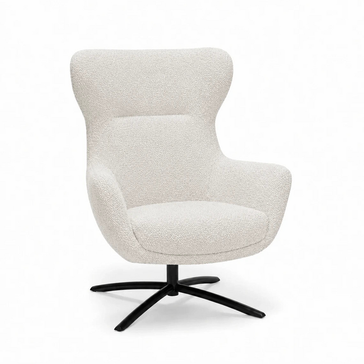 Layla Cream Monza Swivel Accent Chair - Black