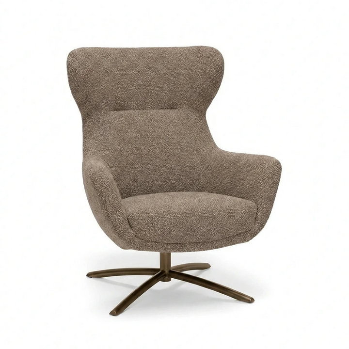 Layla Taupe Monza Swivel Accent Chair - Anodic Brown