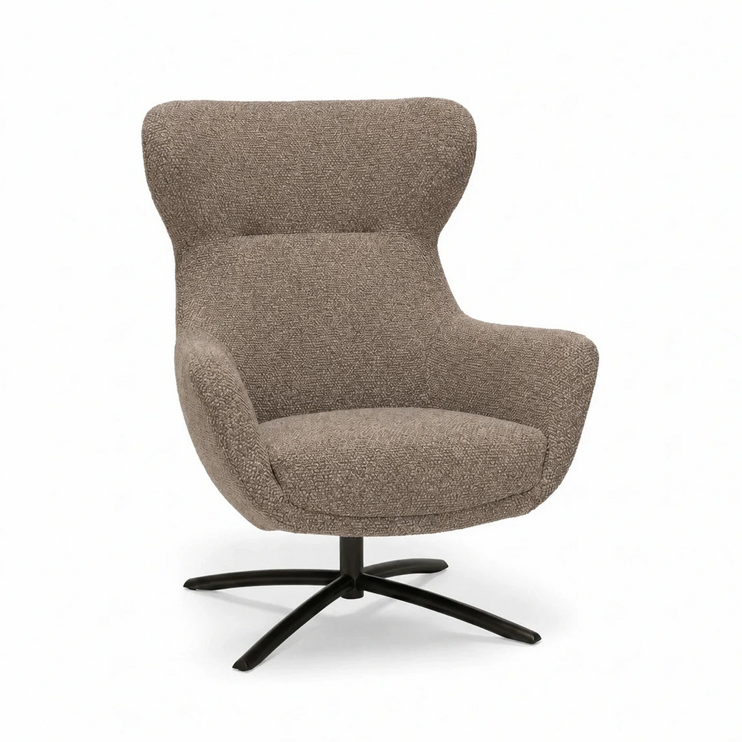 Layla Taupe Monza Swivel Accent Chair - Black