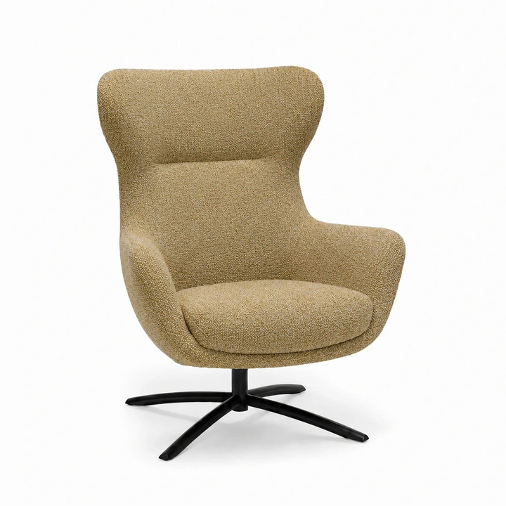 Layla Mustard Monza Melange Swivel Accent Chair - Black