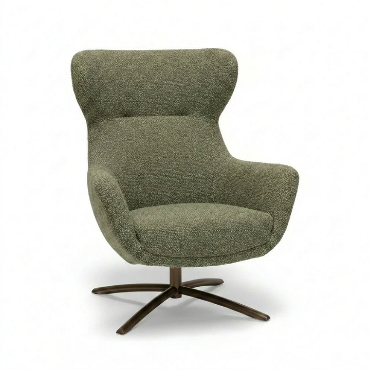 Layla Green Monza Melange Swivel Accent Chair - Anodic Brown