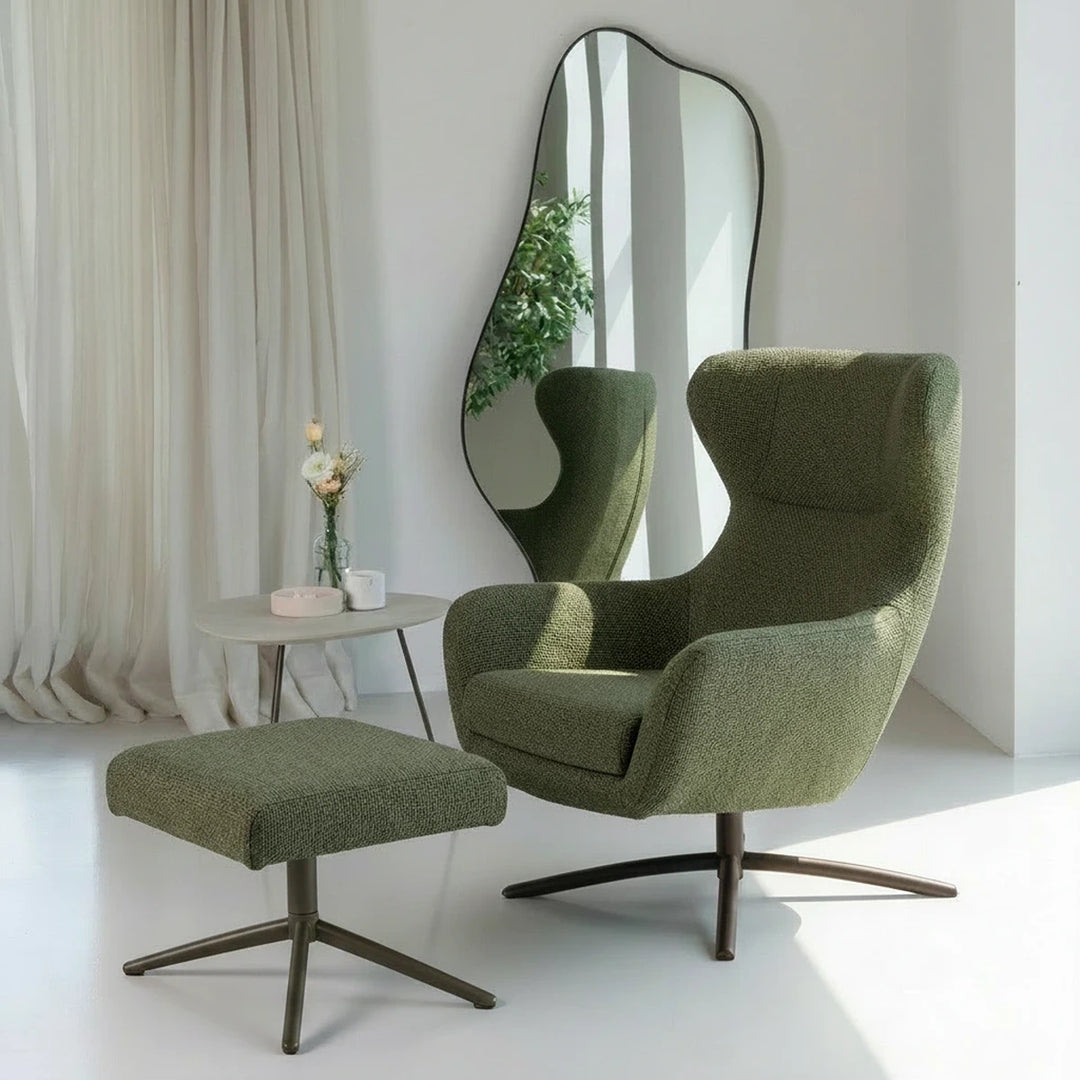 Layla Green Monza Melange Swivel Accent Chair - Anodic Brown