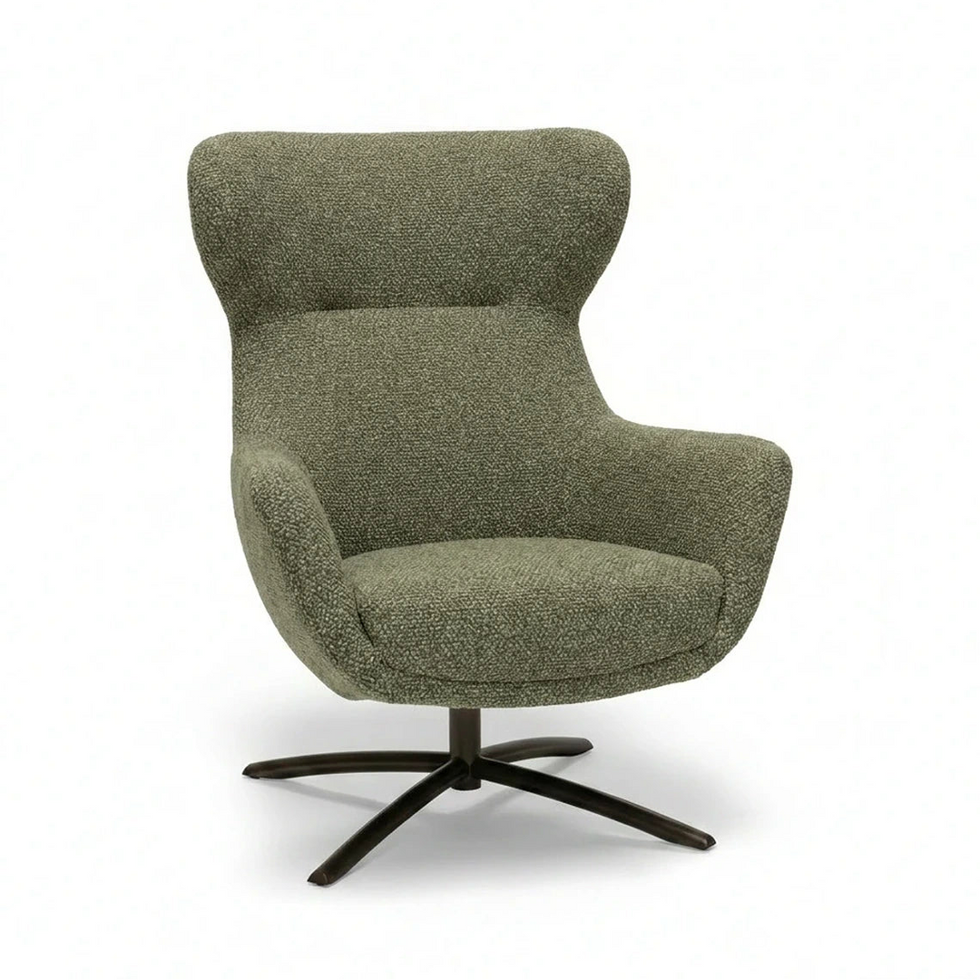 Layla Green Monza Melange Swivel Accent Chair - Black