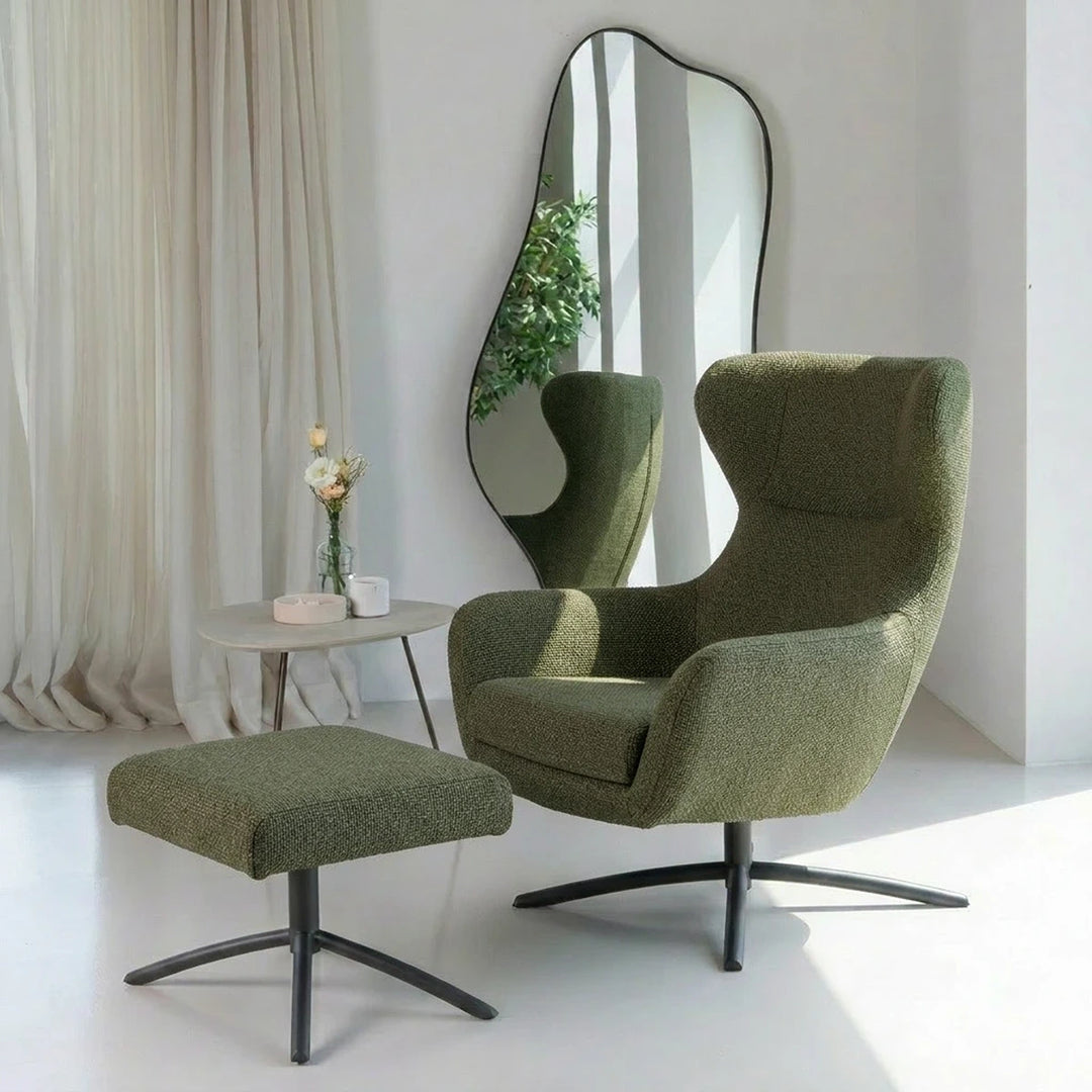 Layla Green Monza Melange Swivel Accent Chair - Black