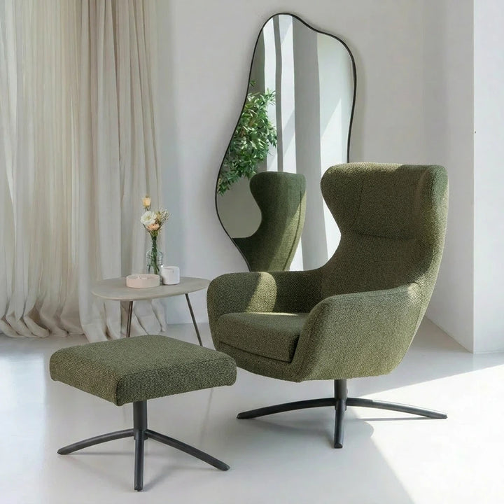 Layla Green Monza Melange Swivel Accent Chair - Black