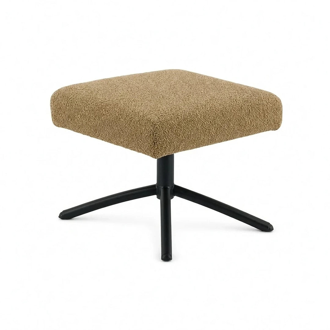 Layla Mustard Monza Melange Footstool - Black
