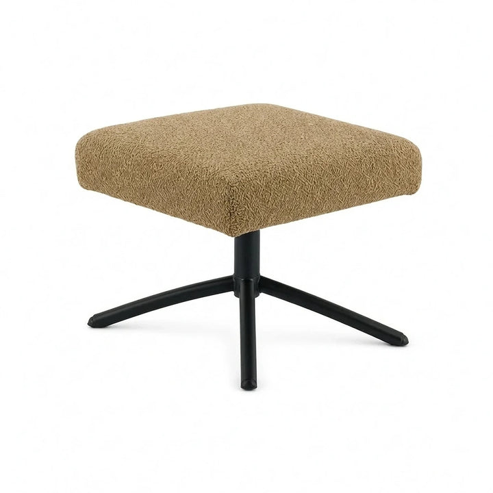 Layla Mustard Monza Melange Footstool - Black