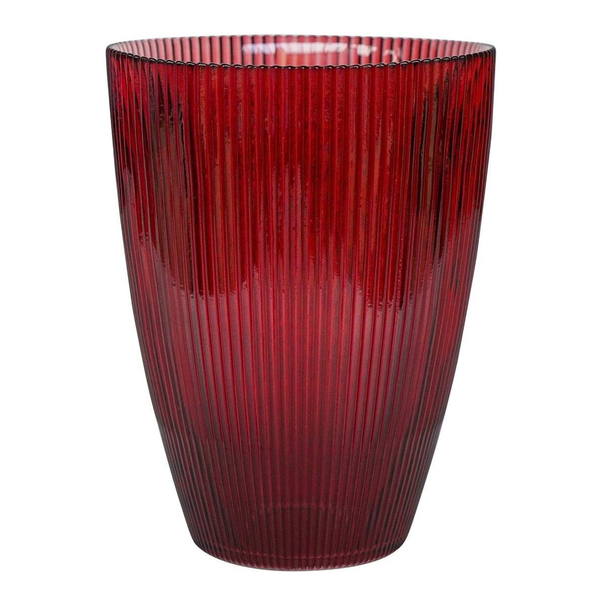 Ivyline Tall Ribbed Vase in Burgundy