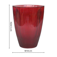 Ivyline Tall Ribbed Vase in Burgundy