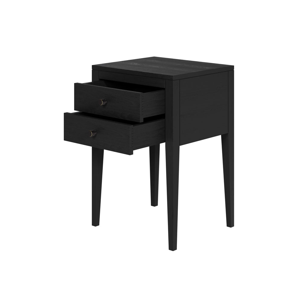 Radford 2 Drawer Bedside Table - Black DIDesigns 3