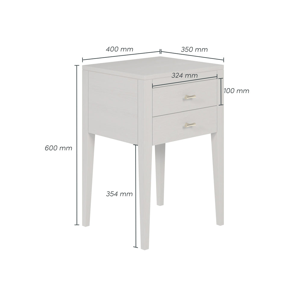 DI Designs Radford Bedside Table 2 Drawers - Grey