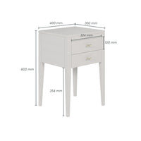 DI Designs Radford Bedside Table 2 Drawers - Grey