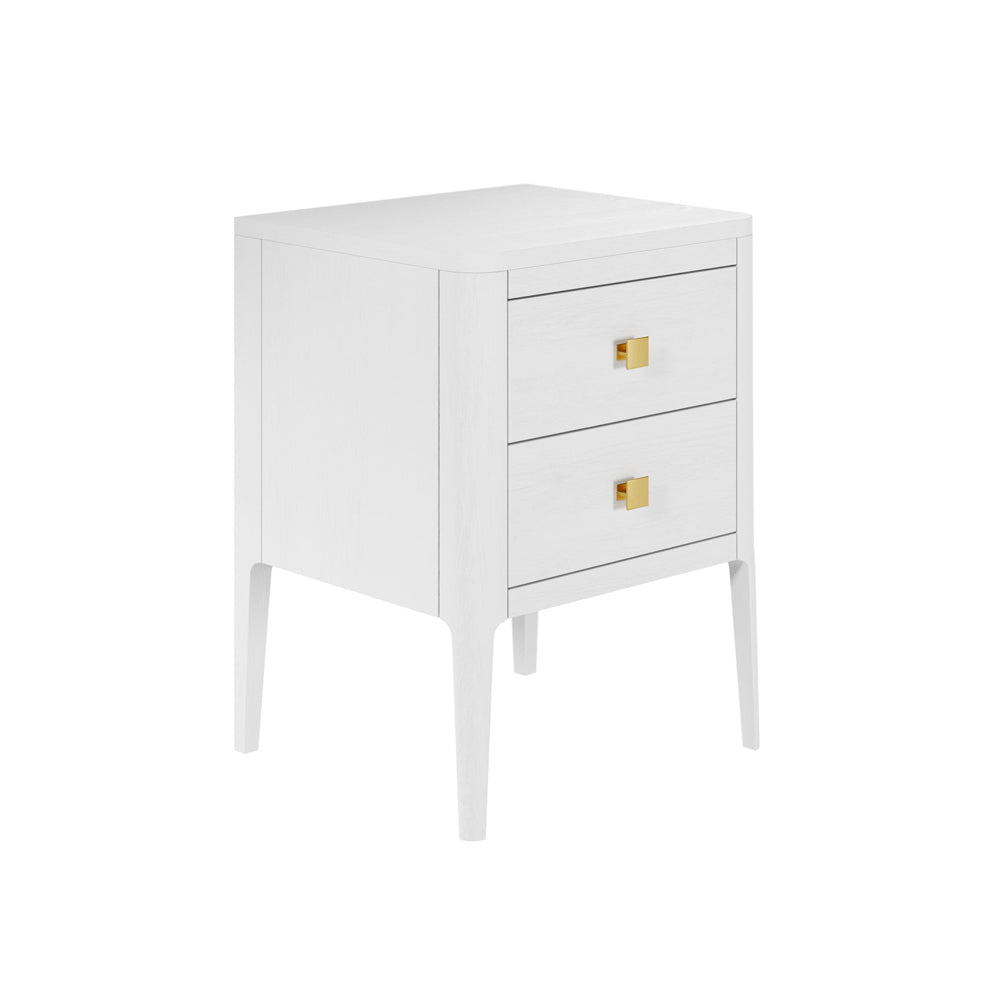 DI Designs Abberley Bedside Table 2 Drawers - White