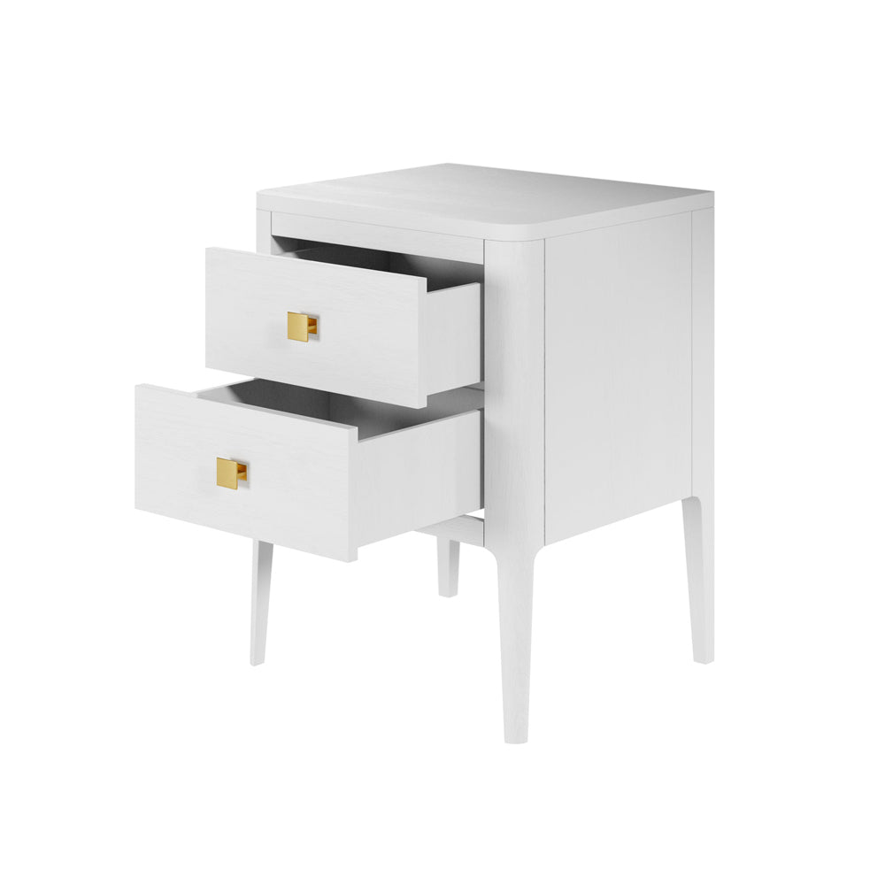 DI Designs Abberley Bedside Table 2 Drawers - White