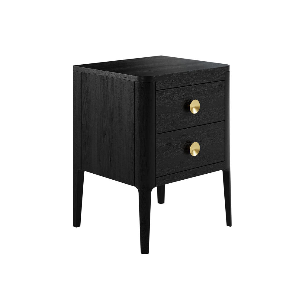 DI Designs Abberley Bedside Table 2 Drawers - Black