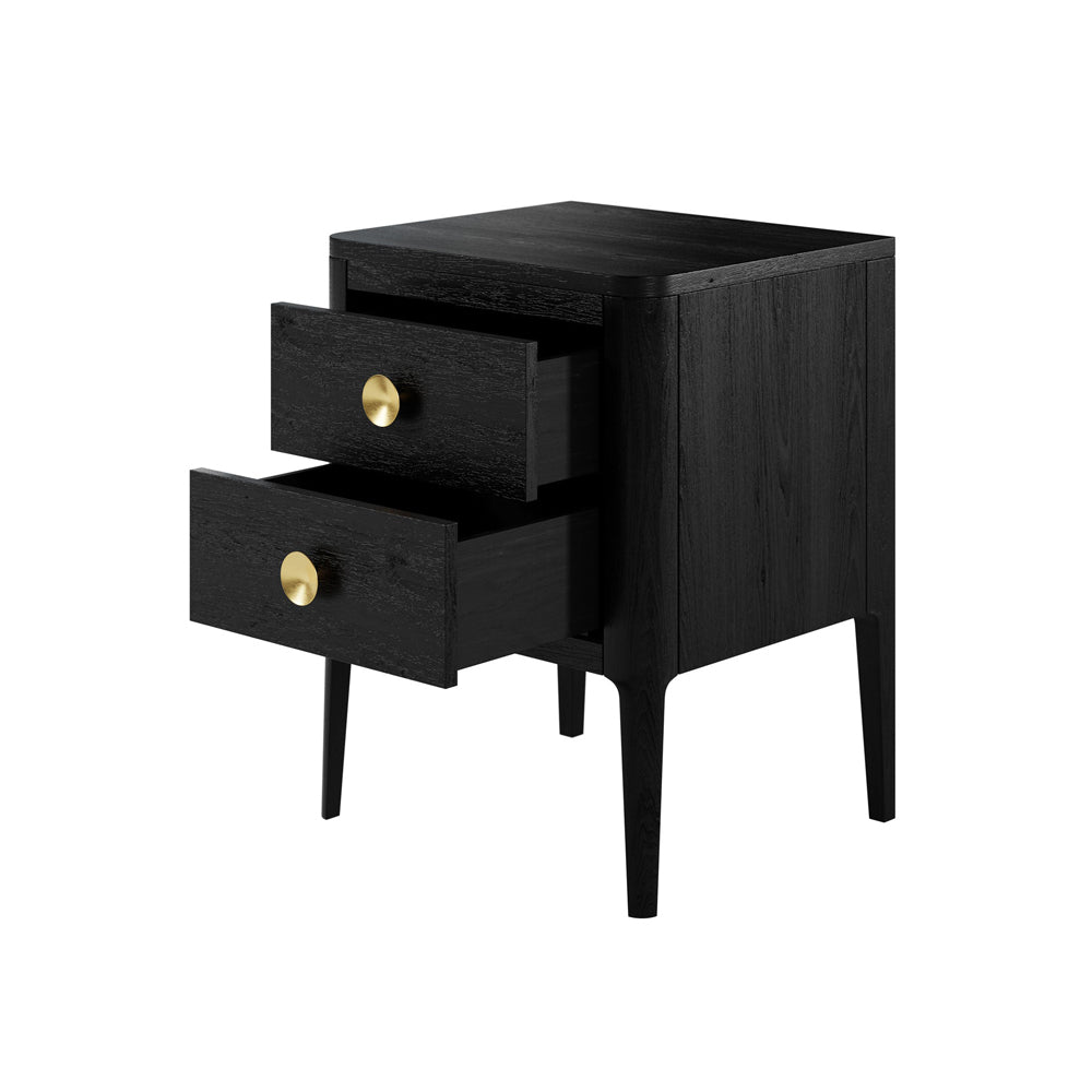 DI Designs Abberley Bedside Table 2 Drawers - Black