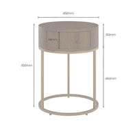 DI Designs Hampton Bedside Table Round Wooden - Brown