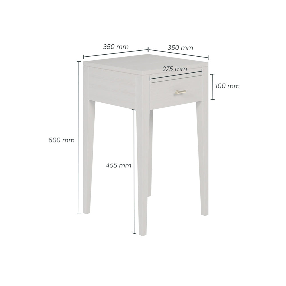 DI Designs Radford Bedside Table 1 Drawer - Grey