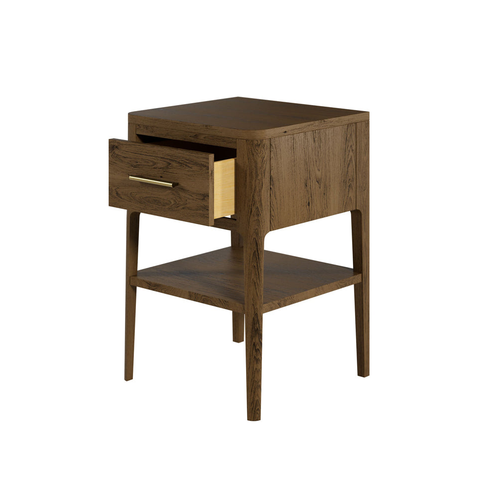 DI Designs Abberley Bedside Table 1 Drawer - Brown