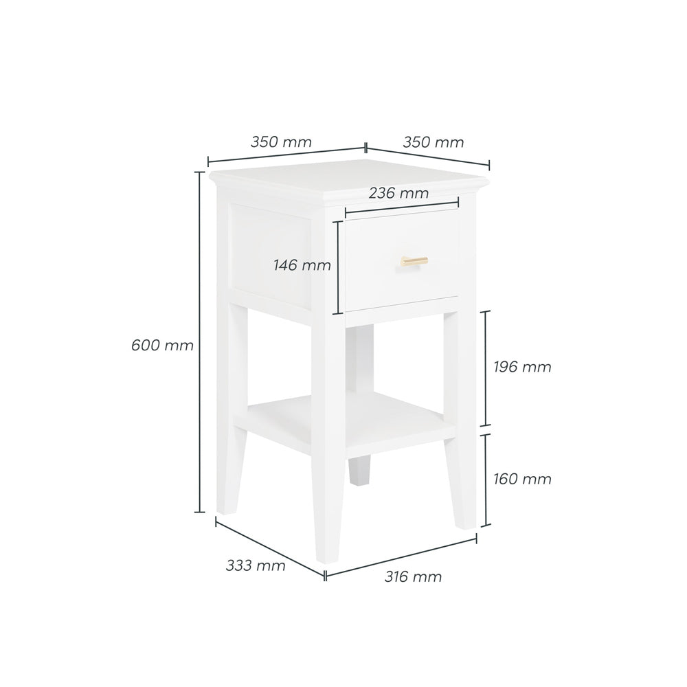 DI Designs Chilworth Bedside Table - White