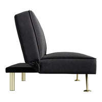 O&Co Arlington Sofa Bed in Black Velvet & Brushed Gold