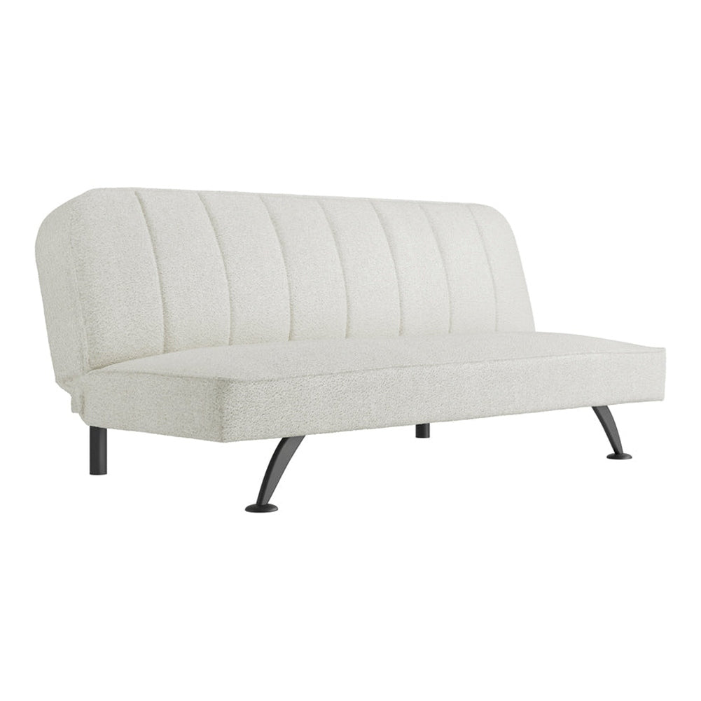 O&Co Arlington Sofa Bed in Ivory Boucle & Matte Black