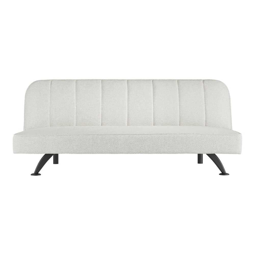 O&Co Arlington Sofa Bed in Ivory Boucle & Matte Black