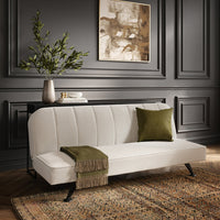 O&Co Arlington Sofa Bed in Ivory Boucle & Matte Black