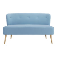 O&Co Cotswold 2 Seater Sofa in Cornflour Blue & Smoked Wood