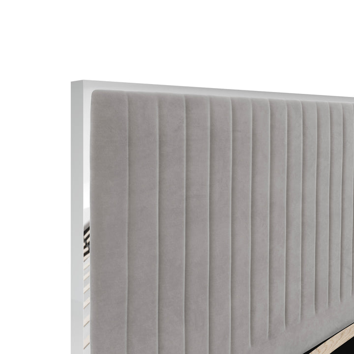 Brielle Velvet Upholstered Bed - Mink