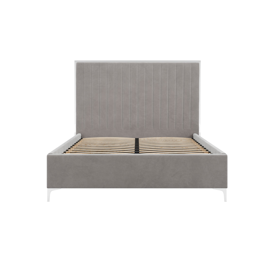 Brielle Velvet Upholstered Bed - Mink