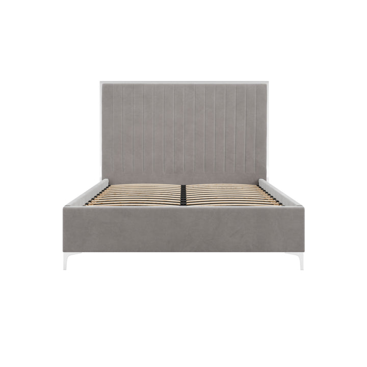 Brielle Velvet Upholstered Bed - Mink